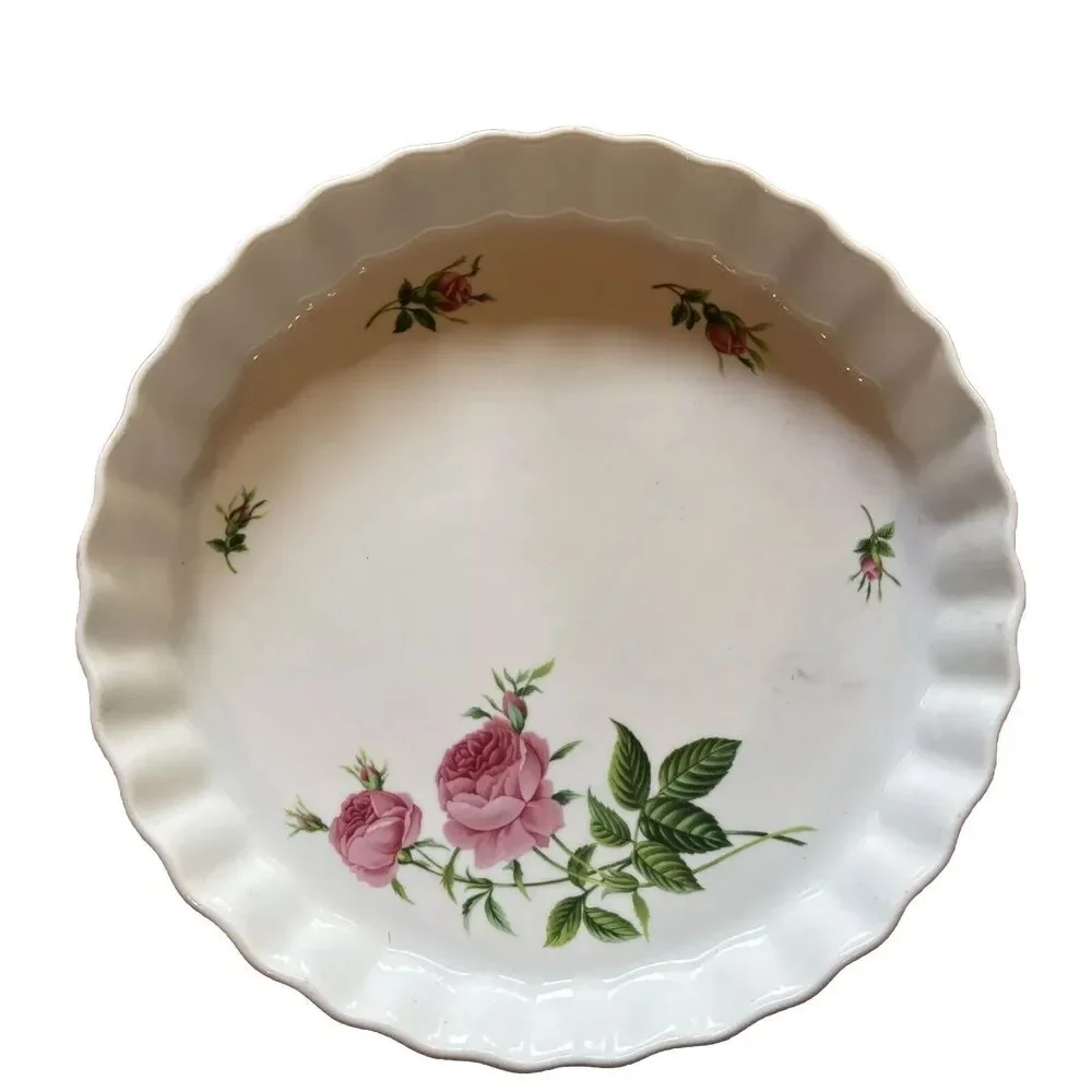 Christineholm 9 ½” Quiche Tarte Pie Pan Floral Tart Casserole Dish